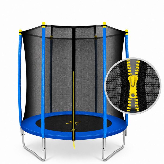 Дитячий батут WellActive 6 FT 183 см із захисною сіткою до 100 кг, вуличний батут для дому та дачі синій