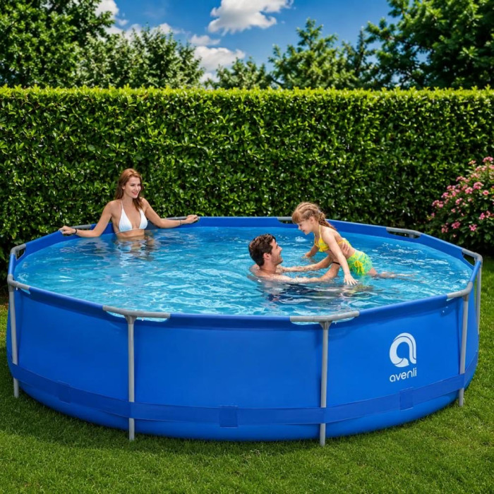 Сімейний каркасний басейн Avenli Premium (305х76 см) Повний набір 17в1 з фільтр-насосом та термометром