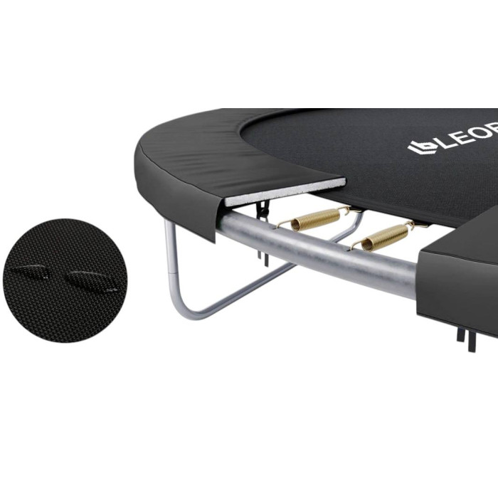 Батут із внутрішньою захисною сіткою 252 см (8FT) чорний, садовий до 100 кг, чорний дитячий зі сходами