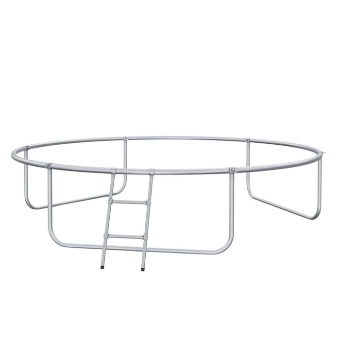 Батут із внутрішньою захисною сіткою 252 см (8FT) чорний, садовий до 100 кг, чорний дитячий зі сходами