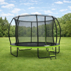 Батут 374 см (12FT), великий батут, з внутрішньою захисною сіткою та сходами, посилений, до 150 кг, для дому та дачі