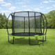 Батут 374 см (12FT), великий батут, з внутрішньою захисною сіткою та сходами, посилений, до 150 кг, для дому та дачі