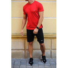 Чоловічий костюм (футболка, шорти), червоний, M