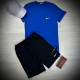 Чоловічий костюм (футболка, шорти), блакитний, M (немає, переводим на червоний)