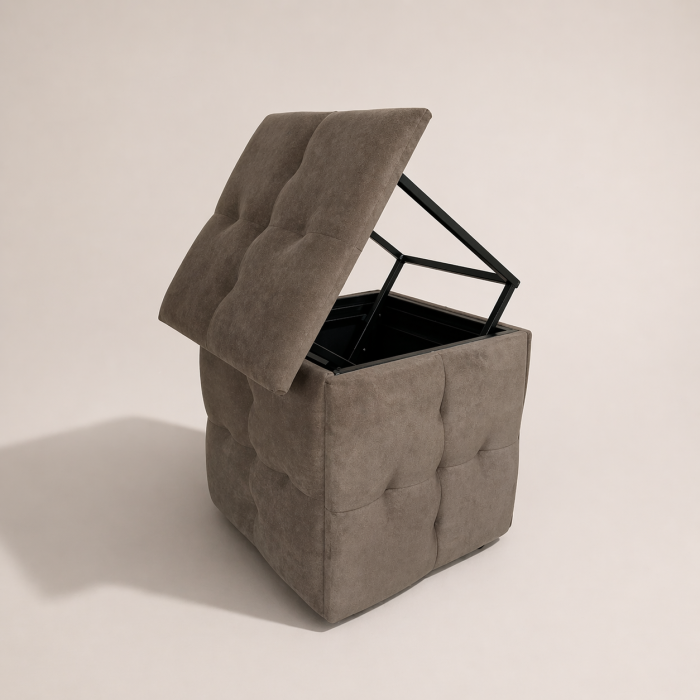 Пуф-трансформер 5в1 Остін-4 велюр коричневий — розкладний пуф на 5 стільців, м’який, металевий каркас, до 170 кг