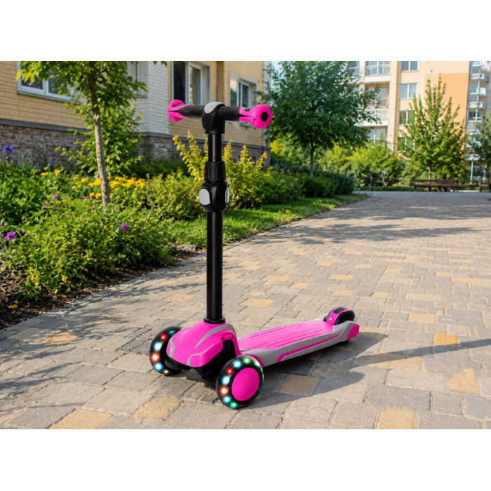 Самокат дитячий триколісний iTrike X1-RG Maxi, PU колеса, що світяться, з амортизатором, регульоване кермо
