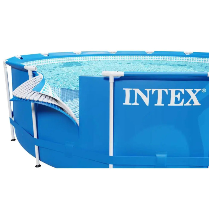 Каркасний басейн Intex Metal Frame Pool 244×51 см, круглий басейн 1828 л для дітей та сім'ї, басейн для дачі та двору