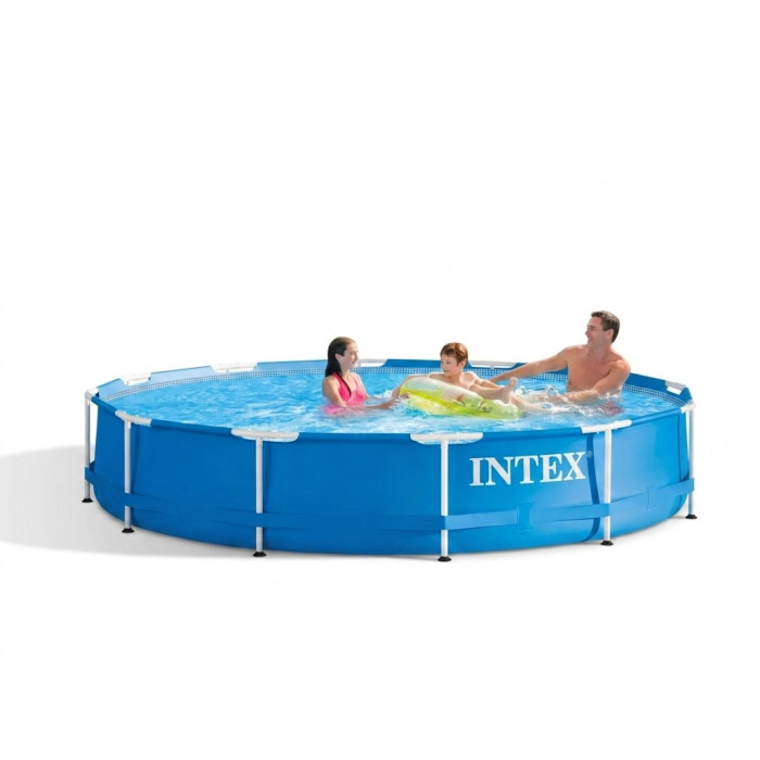 Каркасний басейн Intex 366×76 см Metal Frame Pool, круглий басейн для дачі та двору, сімейний басейн 6503 л