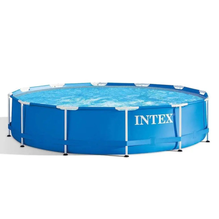 Каркасний басейн Intex 366×76 см Metal Frame Pool, круглий басейн для дачі та двору, сімейний басейн 6503 л