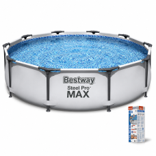 Каркасний басейн Bestway Steel Pro MAX 56406, 305×76 см, круглий, 4678 л, для всієї родини