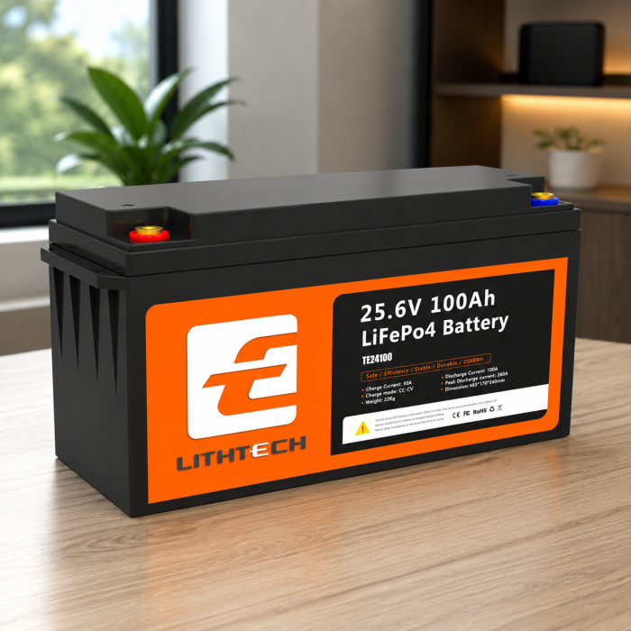 LiFePO4 акумулятор 24V 100Ah 2560Wh Lithtech TE24100 Bluetooth, BMS 100A, літієва батарея для інвертора, сонячних електростанцій, UPS (ДБЖ)