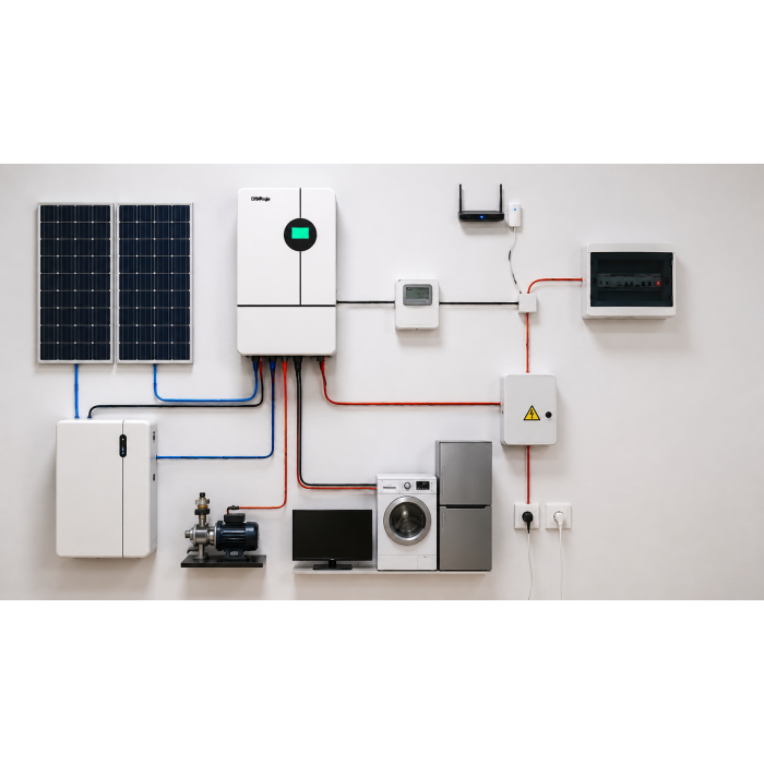 6.2 кВт Anenji Wi-Fi + DAH Solar LiFePO₄ 51.2V 100Ah (5.12 кВт·год) — комплект резервного живлення, гібридний інвертор, UPS, для будинку, квартири, сонячних панелей і генератора