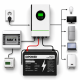 4.2 кВт комплект резервного живлення Anenji Wi-Fi + 2× LiFePO₄ Dipower 12V 100Ah (2.56 кВт·год), 24В + кабелі в подарунок