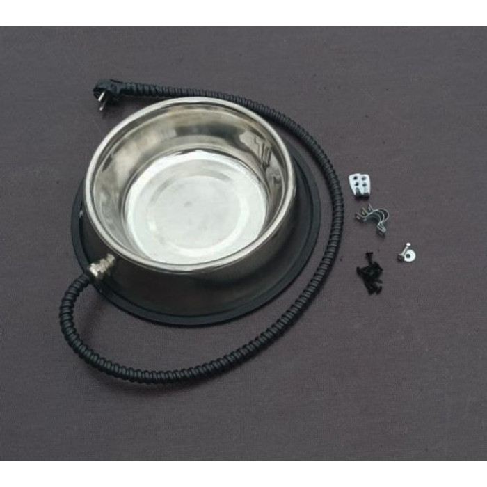 Миска з підігрівом для тварин, поїлка для собак, кішок на вулицю, із нержавіючої сталі, 2,5 л.