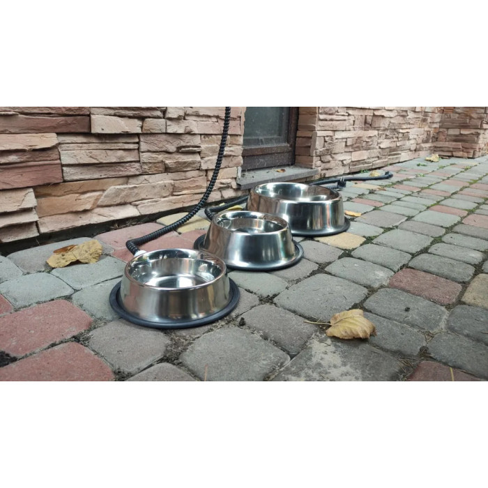 Миска з підігрівом для тварин, поїлка для собак, кішок на вулицю, із нержавіючої сталі, 2,5 л.