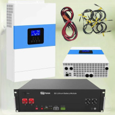 6,5 кВА+3.6 кВт, Комплект акумулятора LiFePO4 48V/75Ah + гібридний інвертор Daxtromn аварійне живлення для дому