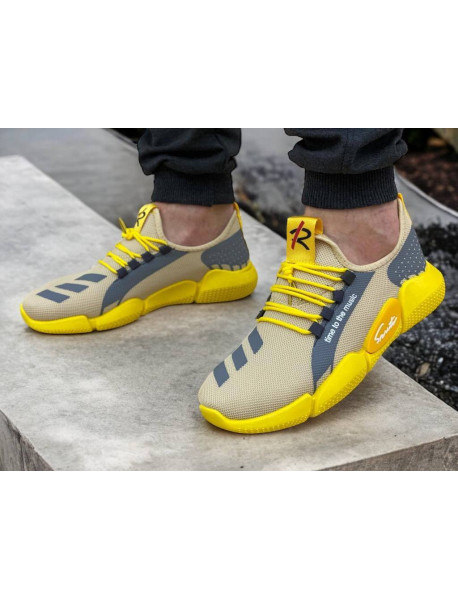 Чоловічі кросівки, жовто-сірі, 40, фото 1