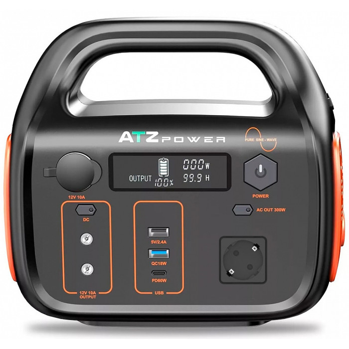 Зарядна станція ATZ Power 600/300 Вт портативна, електростанція для дому