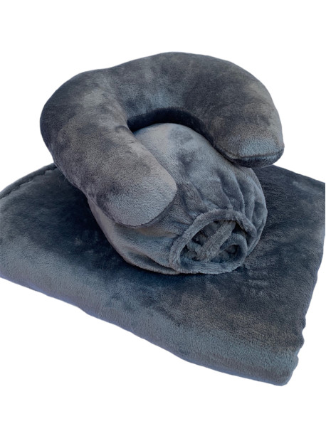 Набір 1 темно-сірий: подушка і чохол (плюш), фото 7