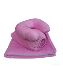 Набір 3 ніжно рожевий: чохол, плед і подушка (плюш)