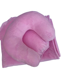 Набір 3 ніжно рожевий: чохол, плед і подушка (плюш)