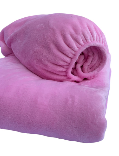 Набір 3 ніжно рожевий: чохол, плед і подушка (плюш), фото 6