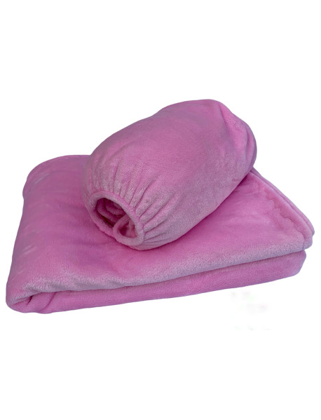Набір 3 ніжно рожевий: чохол, плед і подушка (плюш), фото 7