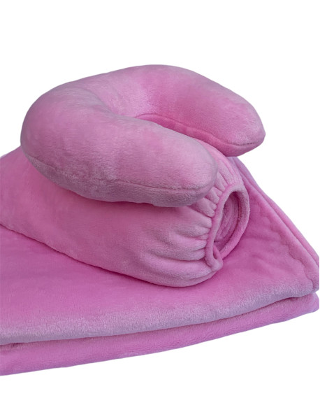 Набір 3 ніжно рожевий: чохол, плед і подушка (плюш), фото 8